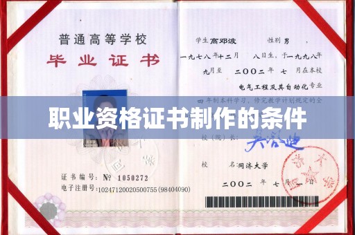 西夏职业资格证书制作的条件