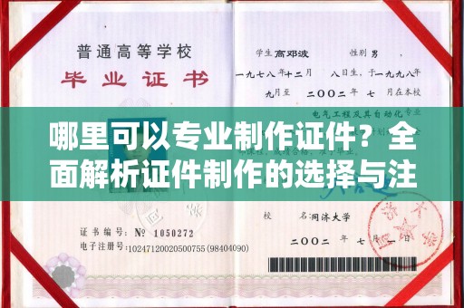 西夏哪里可以专业制作证件？全面解析证件制作的选择与注意事项