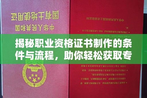西夏揭秘职业资格证书制作的条件与流程，助你轻松获取专业认证