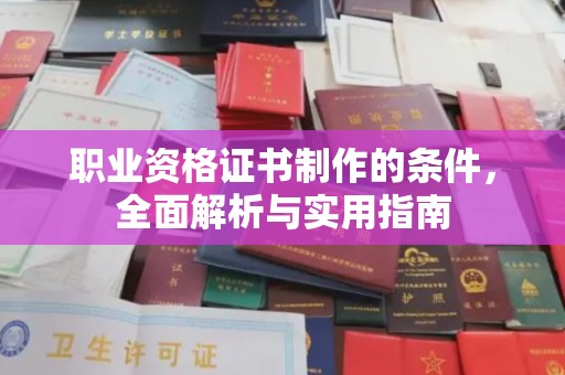 西夏职业资格证书制作的条件，全面解析与实用指南